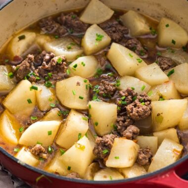 Make a comforting and healthy one-pot dinner with daikon radish and a protein of your choice! {paleo, gluten-free}