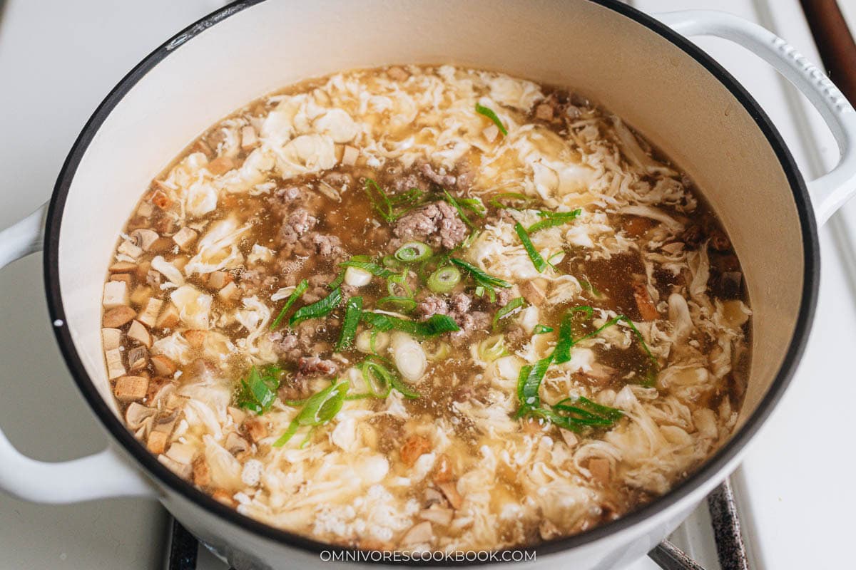 Finish up the soup with scallion